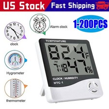 Thermometer Indoor Digital LCD Hygrometer Temperature Humidity Meter Alarm Clock