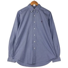 Used Ralph Lauren CLASSIC FIT gingham check long-sleeved button-down check s...