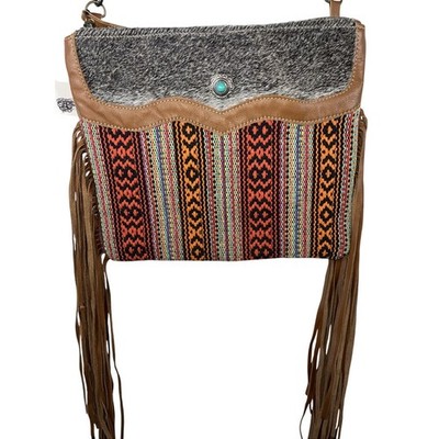 Myra Bag Laces of Color Medium Crossbody Purse Bag Leather Cowhide Southwestern