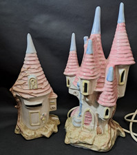 Vintage Shelf Pottery Castle Night Light Lamp & Money Box Halifax Studio (A)