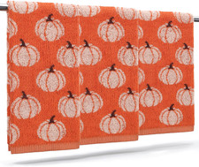 3 Pcs 100 Cotton Thanksgiving Hand Towels-Burnt Orange Autumn/Fall/Thanksgivi