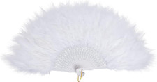 20s Vintage Feather Fan Flapper Dance Roaring Gatsby Burlesque Handheld Marabou