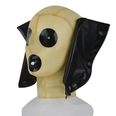 Clear Latex Haube Abnehmbare Gesichtsmaske Fetisch Gummimaske Clubwear 0.4mm