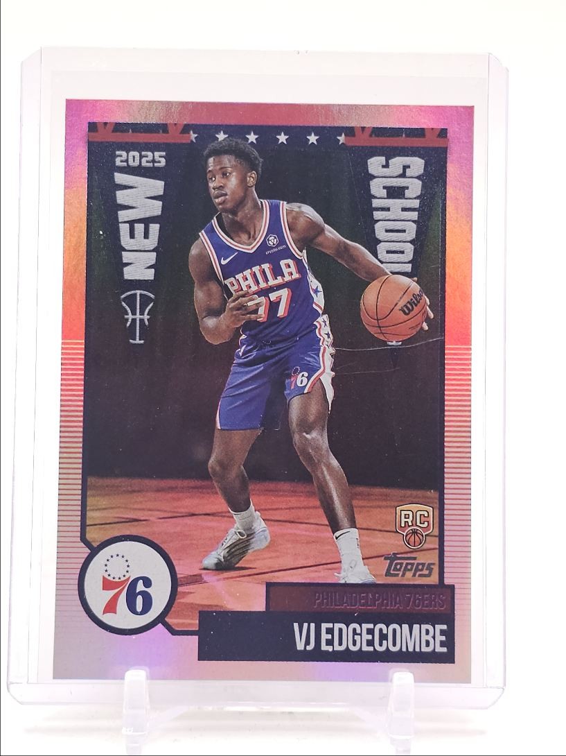 VJ EDGECOMBE 2025-26 TOPPS BASKETBALL ROOKIE NEW SCHOOL FOIL 76ERS RC Q1492
