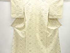 7623787: JAPANESE KIMONO / ANTIQUE SUMMER KIMONO / SILK / TSUMUGI / WOVEN MATSUK