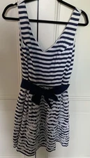 Lilly Pulitzer New Sleeveless Blue White Stripe Roswell Dress Size 8 $298