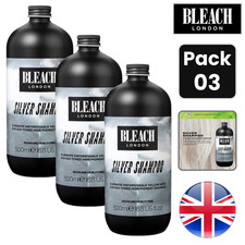 Bleach London Silver Shampoo neutralisiert Gelbtöne 500ml - 3er Pack