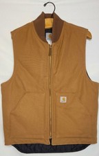 Carhartt V01 BRN Men's Medium Regular Duck Canvas Quilted Lined Vest Brown