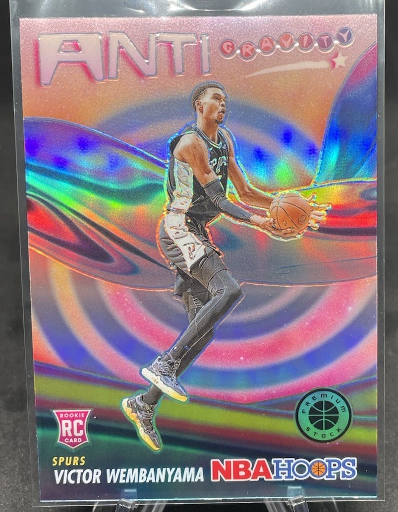 2023-24 NBA Hoops Premium Stock - Anti-Gravity Victor Wembanyama Silver #5 RC