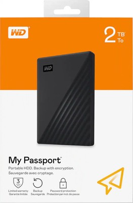   WD 2TB My Passport Portable External Hard Drive with ENCRYPTION FREE SHIP