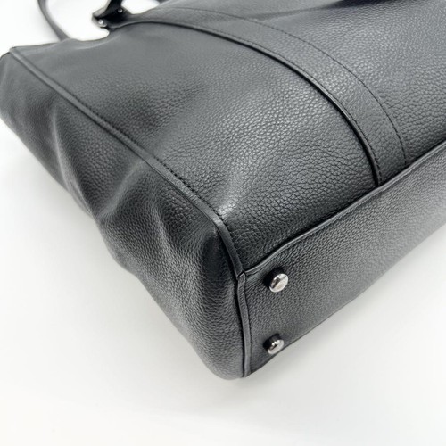 Coach Hudson Leather Tote Bag 2Way Black Grain Leather A4 Size from JP - Picture 9 of 16