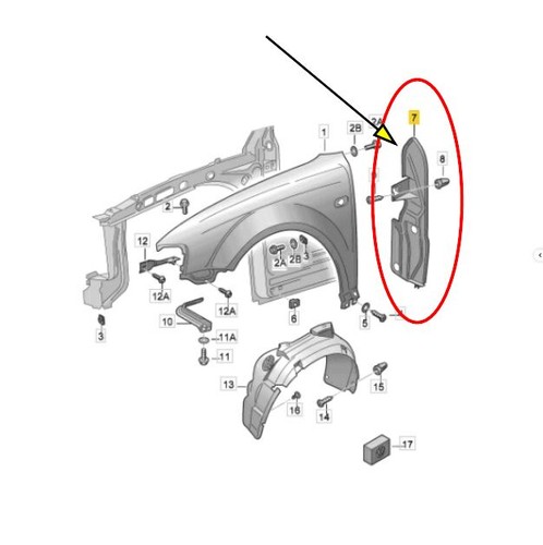 Kotflügel Schließteil Abdeckung Schottblech Links 3B0821111A VW Passat 1.8 5V