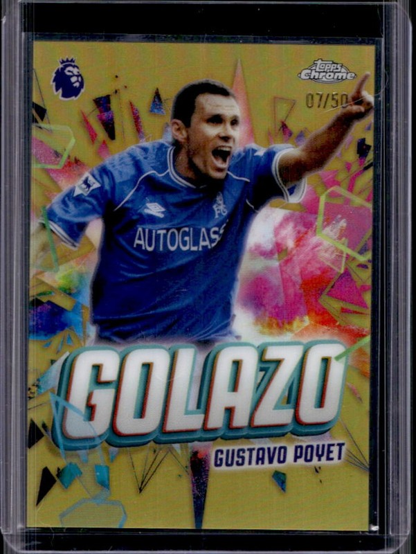 2026 Topps Chrome Premier League Gustavo Poyet Golazo Gold Refractor #/50