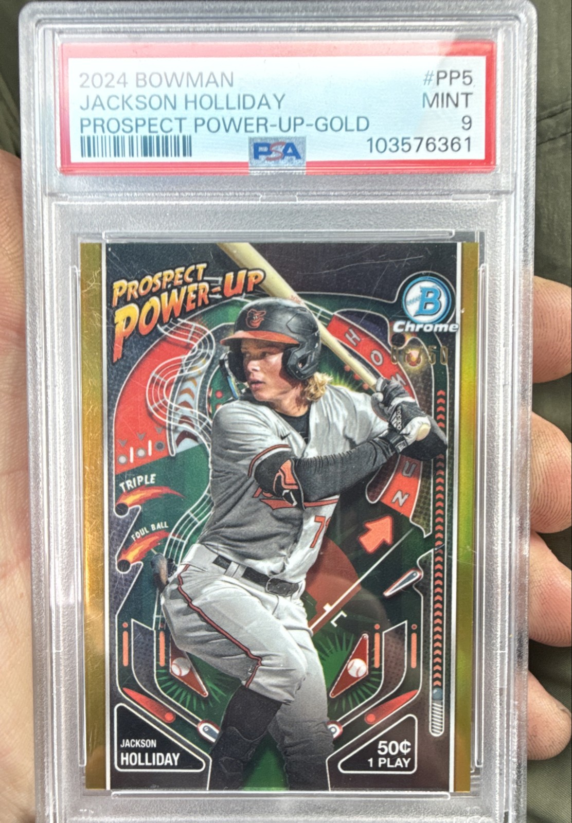 2024 Bowman - Prospect Power-Up Jackson Holliday #PP-5 Gold Refractor /50 (RC)