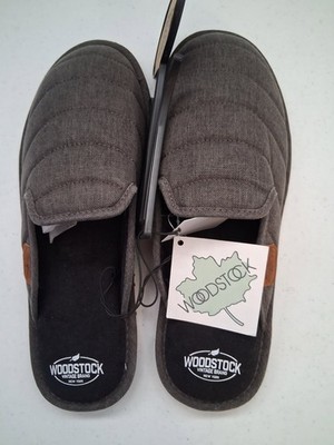 Woodstock Men's Baboosh Hemp Lounger Slippers, Black, Size 10M - NWT