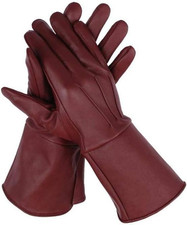 Men's Medieval Renaissance Long Arm Cuff Sheepskin Leather Gloves Sz XL