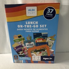 Aldi LUNCH ON THE GO SET 37pc Grocery Dinner Food Kids Toy Pretend Play Set NEW