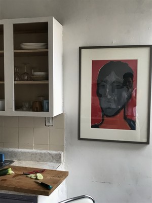 After Modigliani Framed Painting  Signed 