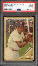 1962 TOPPS VENEZUELA 14 BILL WHITE PSA GOOD 2