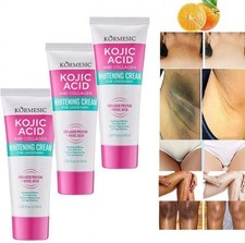 3pcs Kojic Acid Brightening Cream Skin Bleaching Dark Spot Remover For Body