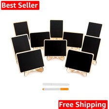 10 Pack Mini Chalkboards Signs with Easel Stand, Small Rectangle Chalkboards ...