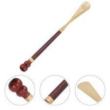 Handle Shoe Horn Wood Copper Auxiliary Shoe Helper For Shoes Shop