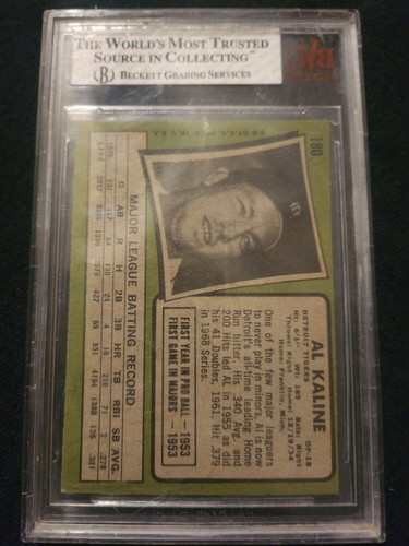 1971 Topps Al Kaline #180 Detroit Tigers BVG Graded 4 VG-EX - Picture 4 of 5