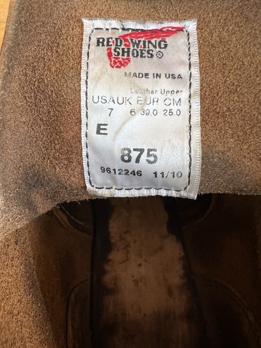 Red Wing Men's 6-Inch Classic Moc 875 Oro Legacy Leather Boot Sz US 7E /UK 6 - 第 13/18 張圖片