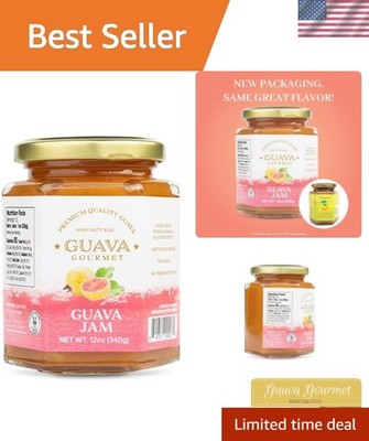 Guava Jam 12oz, Jar, Fresh Tropical Guava Fruit Jam, All-Natural, Non-GMO, , ...
