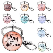18Pcs Christian Keychain Bulk Bible Verse Religious Keychain Scripture Quote ...