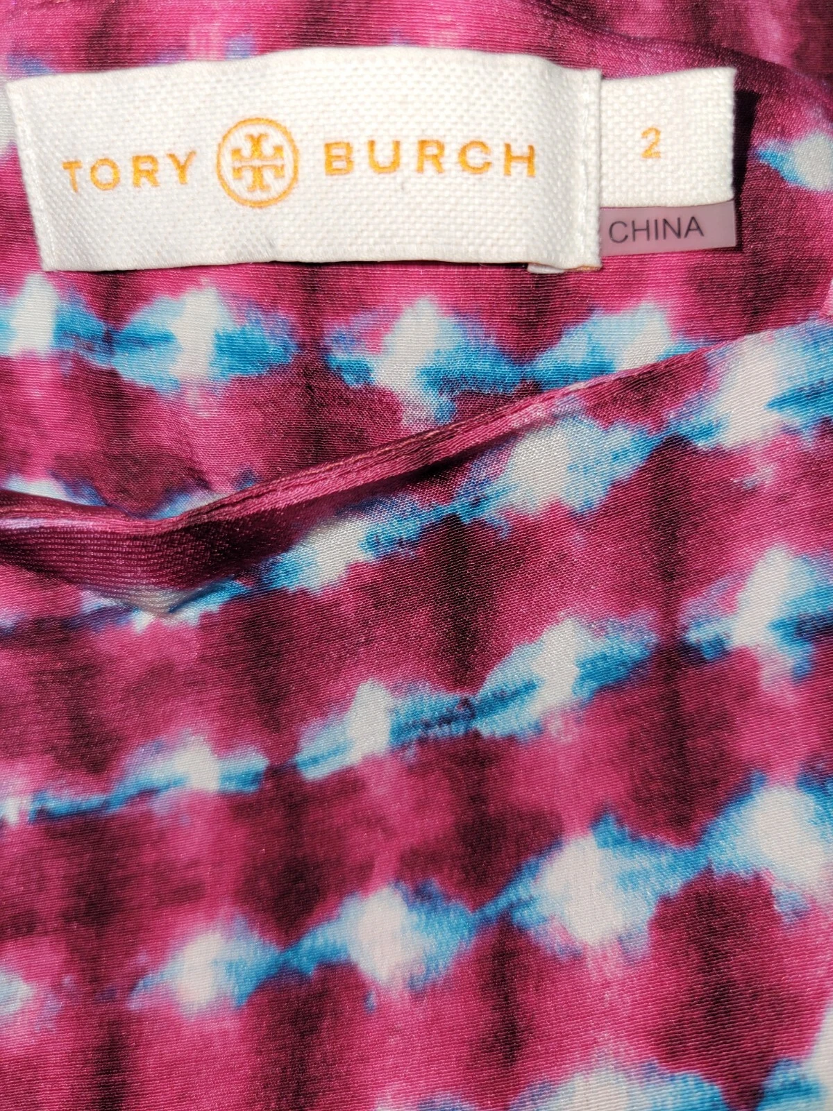 Abito Tory Burch lunghezza tè $595 Sonda 2 seta passerella S Celeb