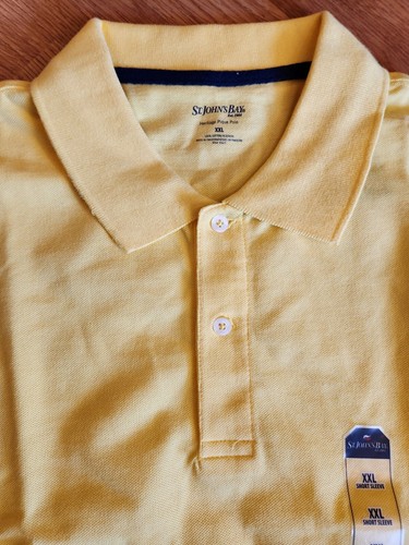 St John's Bay Men's Yelloe Heritage Pique Polo Shirt Size XL Large NWT - Picture 3 of 13
