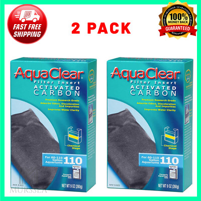 AquaClear 110 Activated Carbon Insert  Aquarium Filter Replacement Media 2-Pack