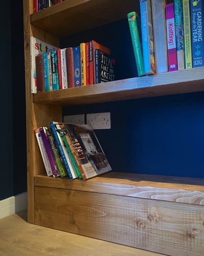Rustic Solid Wooden Bookcase | Industrial Scaffold Board Style Shelving - Picture 8 of 11