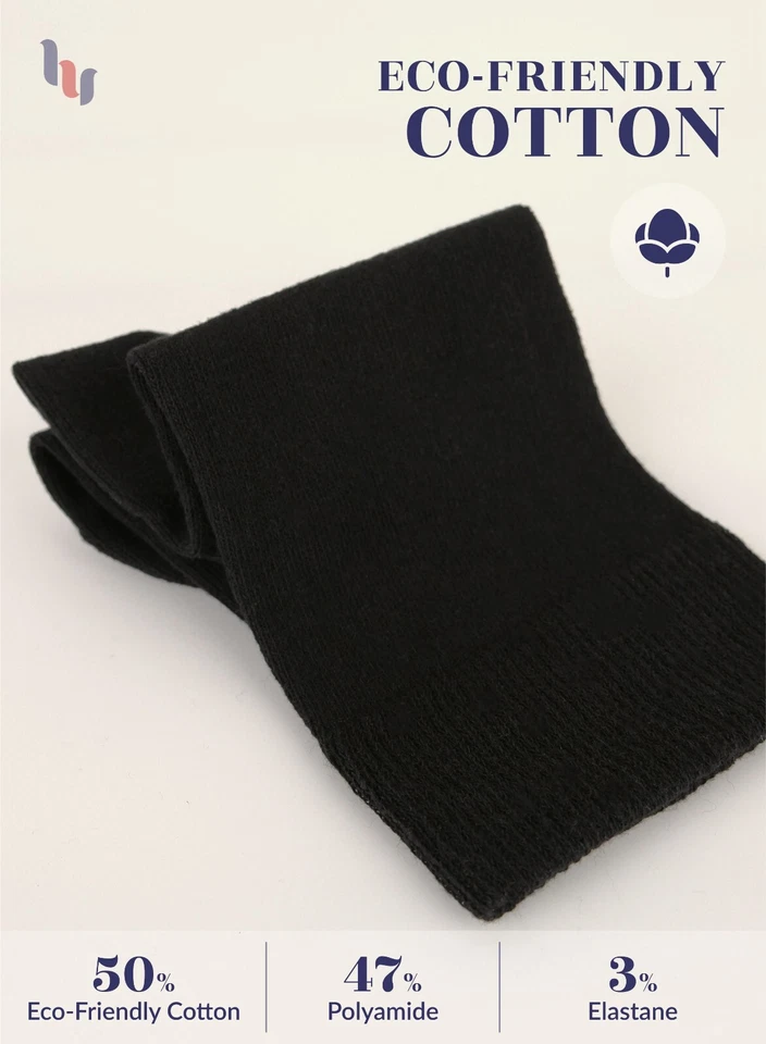 Hugh Ugoli Women's Cotton Crew Socks, Plain Color, Regular Fit, Soft Casual Sock - Image 4 of 4