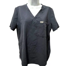 FIGS Catarina One-Pocket Scrub Top Blue Stretch Medical Uniform Women’s Size M