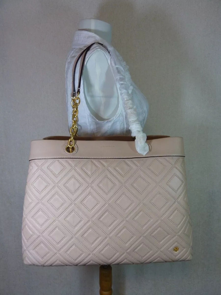 NEW Tory Burch New Mink Fleming Triple Compartment Shoulder Tote 598
