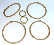 Lot Of 6 Wood Embroidery Cross Stitch Hoops England 9  8   3  Circle 9  x5  Oval