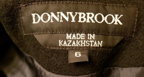 Womens Wool Coat Size 6 DONNYBROOK Vintage Black Winter Jacket Lined W/ Pockets - Picture 3 of 7
