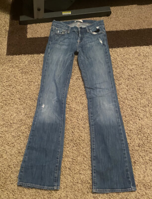 Express DPD (Deluxe Premium Denim) Boot Cut blue jeans -womens size 26