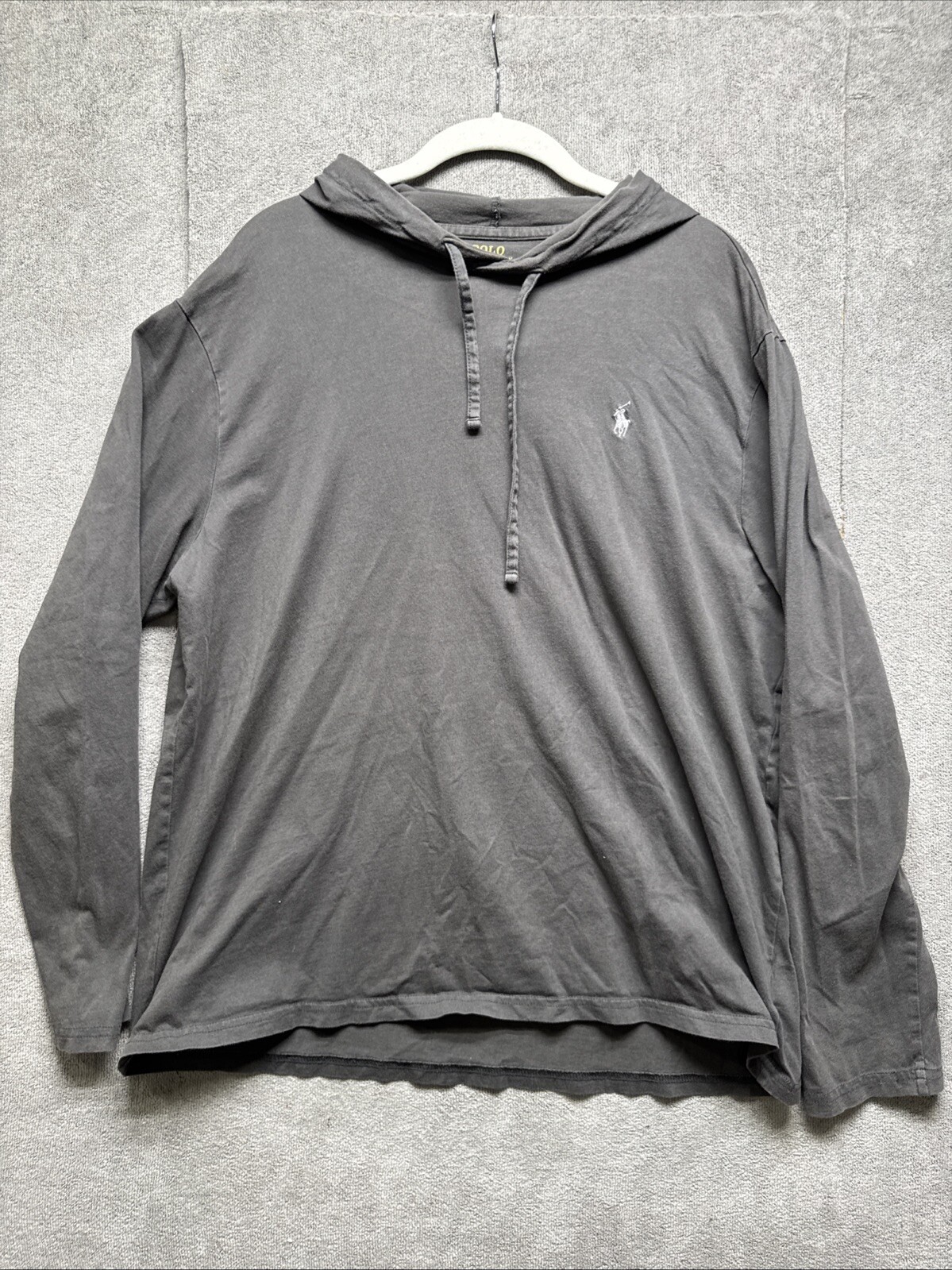 Polo Ralph Lauren Pullover con Cappuccio Uomo XL Grigio Camicia Relaxed Pony Logo Preppy