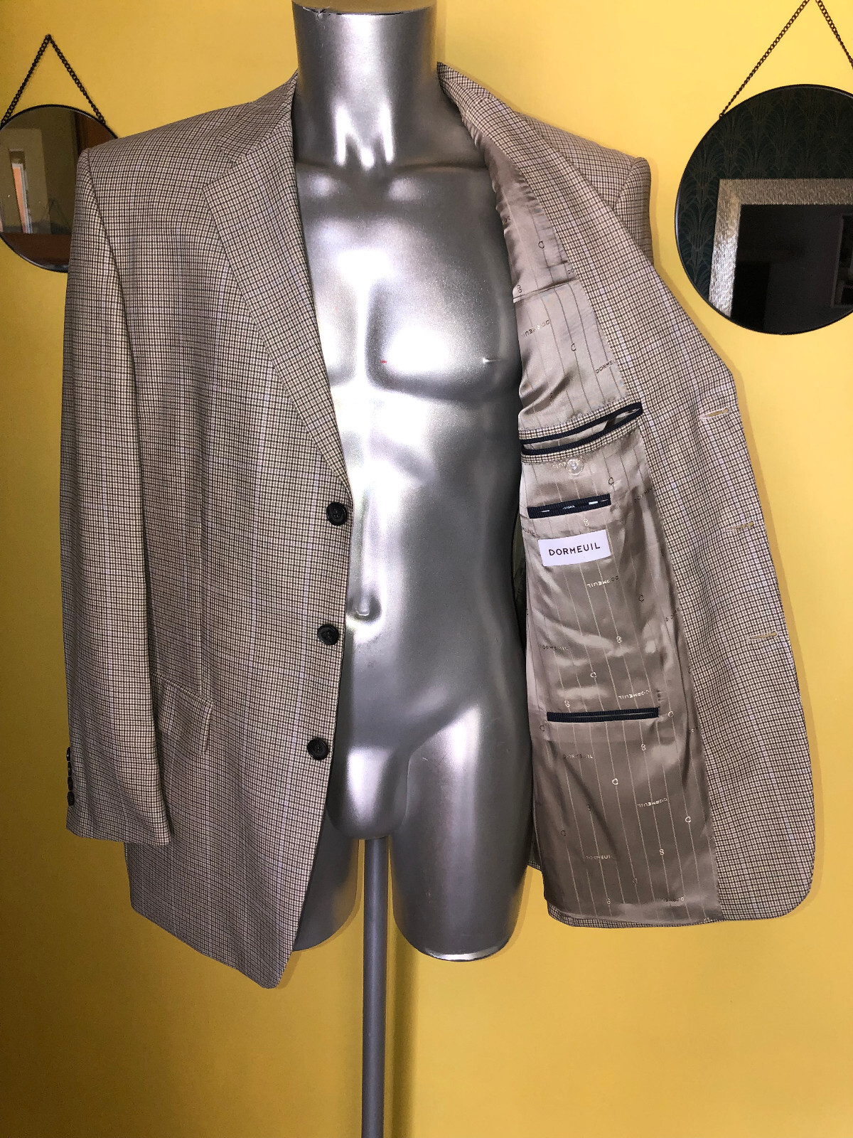 Beautiful Houndstooth Jacket Woolmark DORMEUIL Si… - image 5