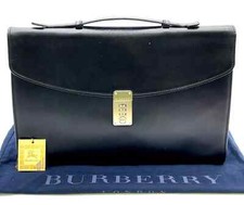 Burberry Dial Key Leather Black Briefcase Comes With Dust Bag