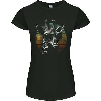 A Retro Giraffe Damen Petite Schnitt Maglietta