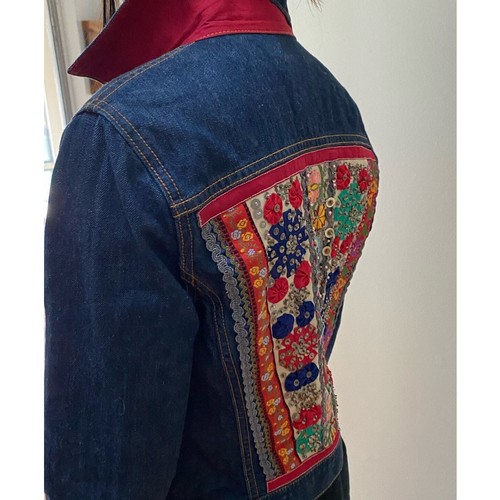 Lucky Brand XS NWOT Tomboy Trucker Embroidered Jean Jacket - Picture 8 of 8