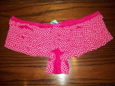 NWT HONEYDEW MESH RUMBA BOYSHORT PANTIES 426401 CHERRY GINGHAM S