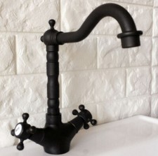 Black Oil Rubbed Brass Bathroom Kitchen Bar Vessel Sink Swivel Faucet Tap snf349
