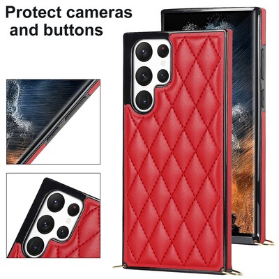 Crossbody Leather Phone Case for Samsung S25/S24/S23/S22/20/21/10 FE Plus Ultra