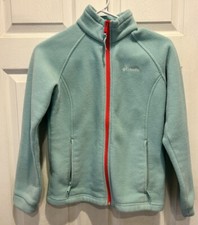 Columbia Jacket Youth Large Green Blue Fleece Benton Springs Girls Zip