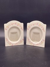 Vintage Photo Frames X 2 Milestone Pottery Ceramic Freestanding Floral 16 x 11.5
